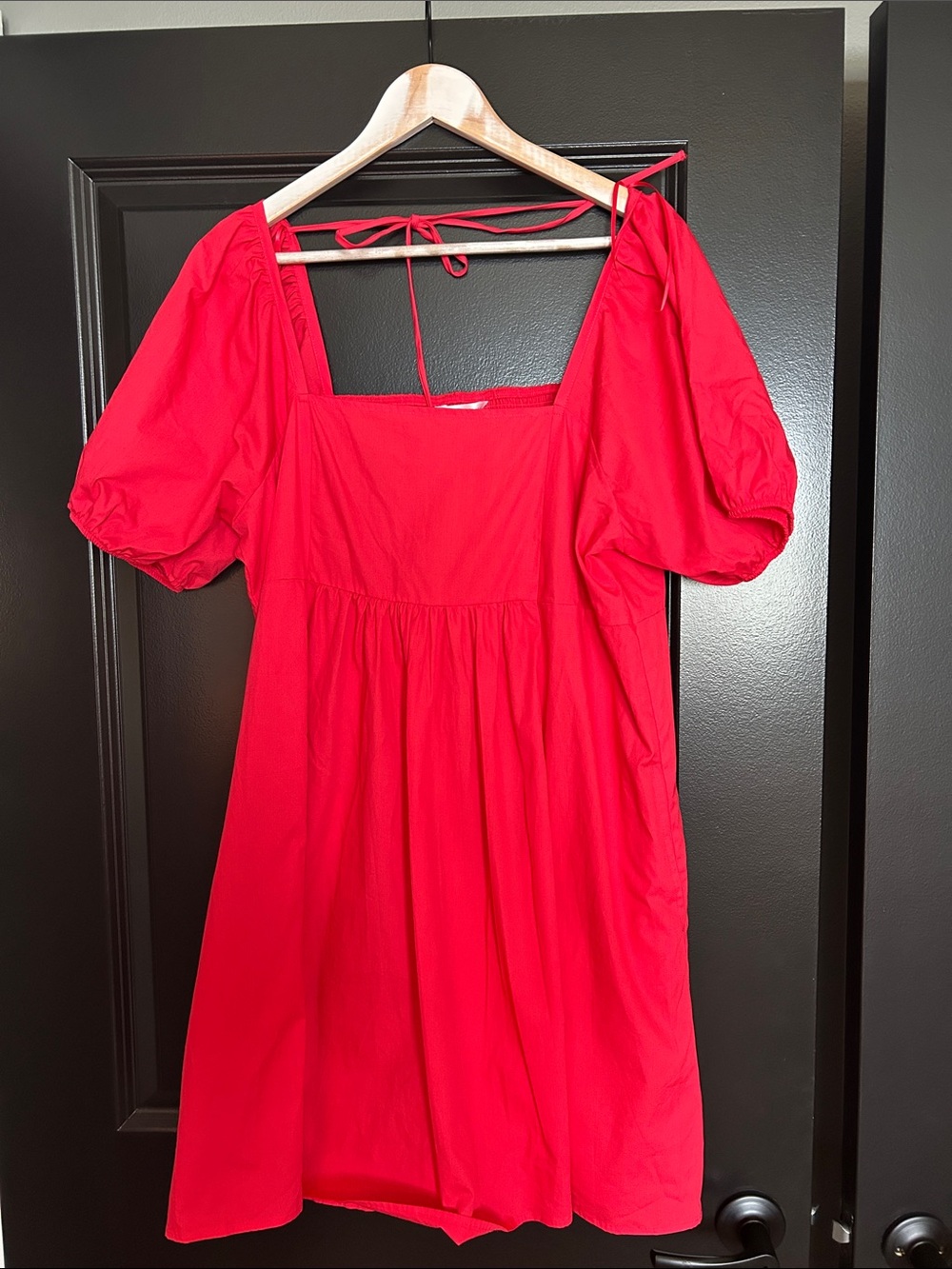 Draper James Red Smocked Square Neck Dress XL